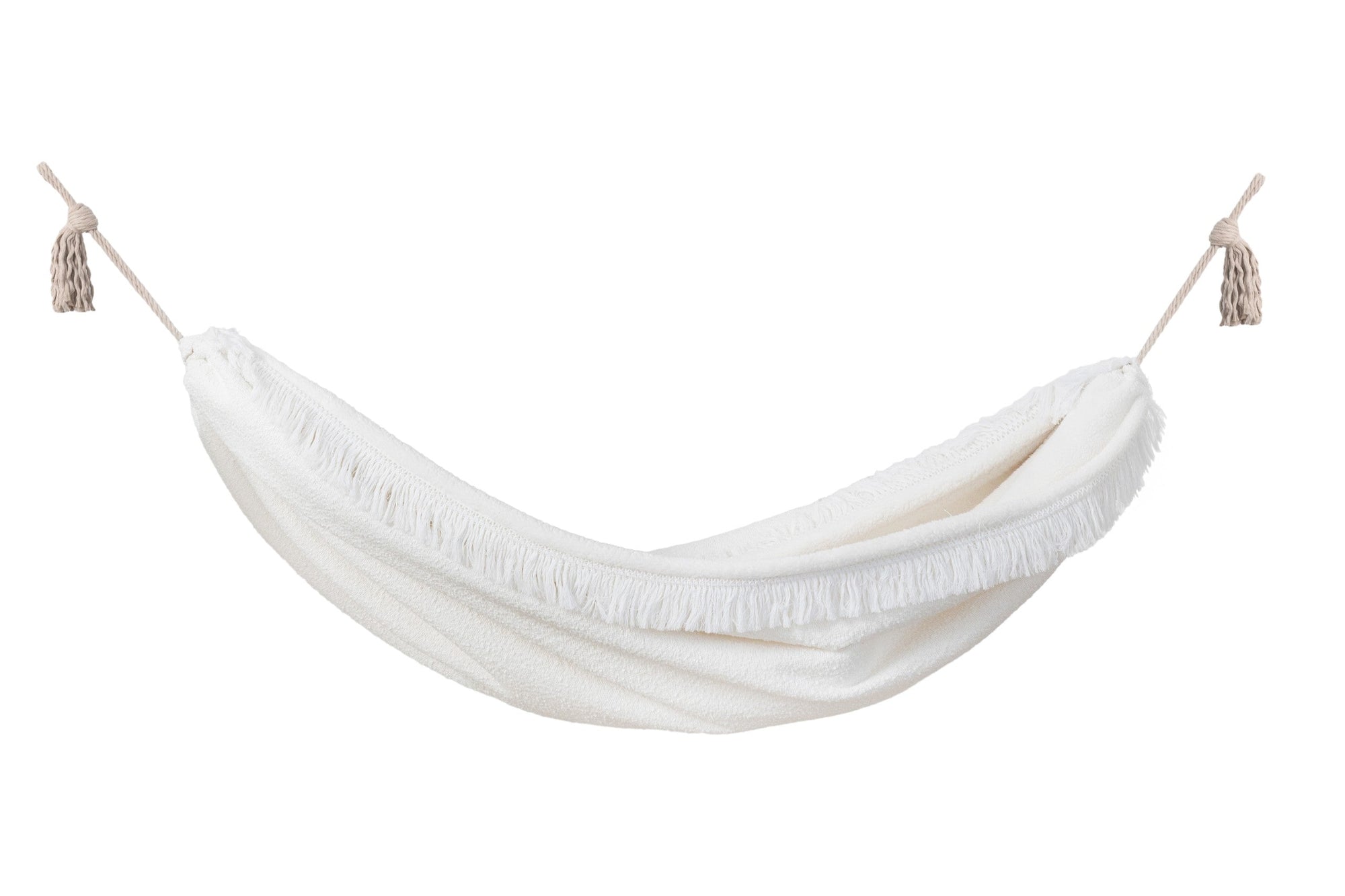 Polar Hug Hammock: Dreamy Fluffy Boucle Fabric for Comfort &amp; Fun - Safe, Handmade &amp; Easy Care by Sówka at www.brixbailey.com