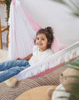 Soft Pink Handmade Hammock for Children - Cozy, Safe & Stylish by Sówka at www.brixbailey.com