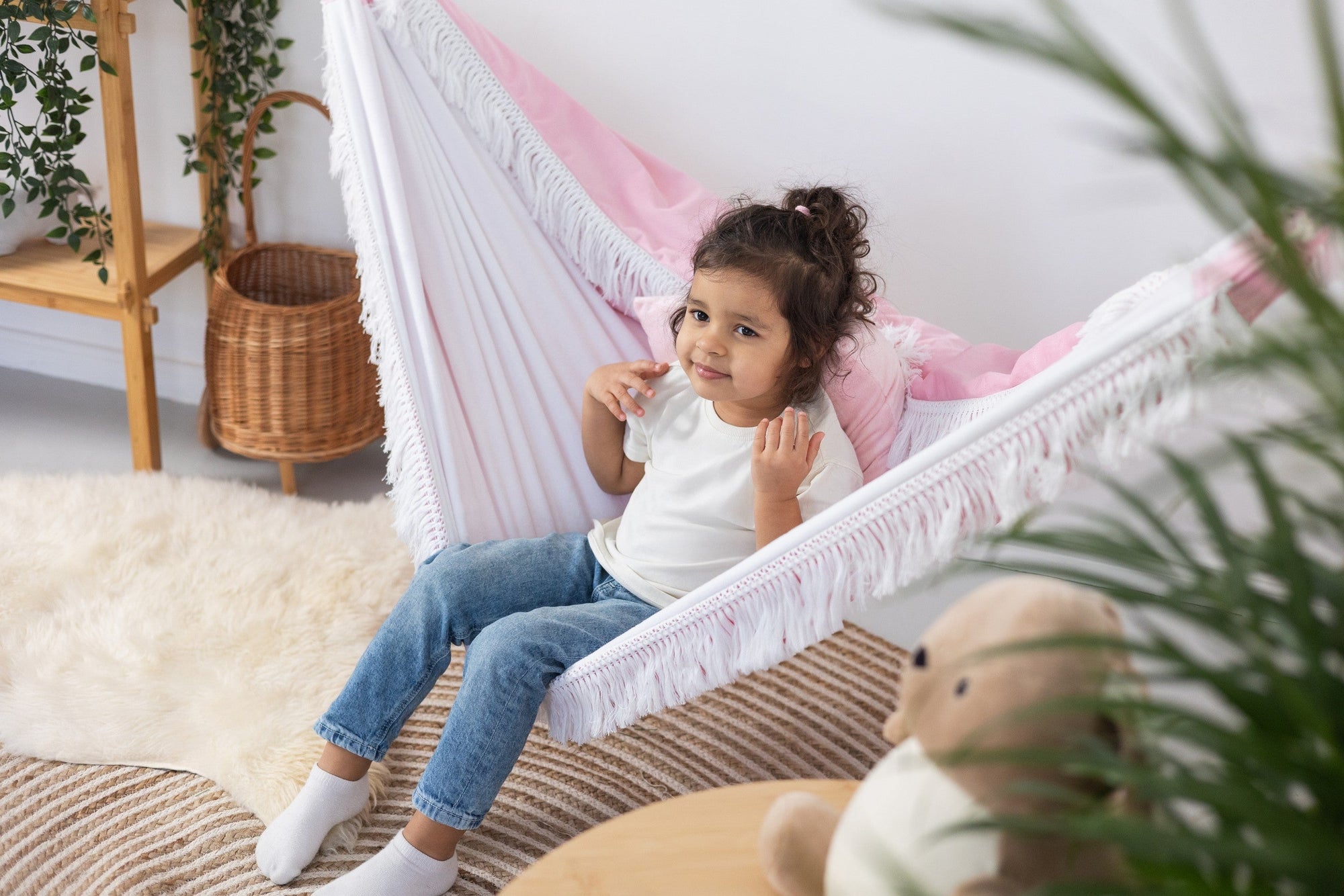 The Rose Dream Hammock - Perfect for Cozy, Shared Childhood Moments - Handmade &amp; Safe by Sówka at www.brixbailey.com