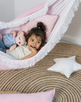 Rose Dream Hammock for Kids - Soft, Safe, and Stylish Pink Hammock Handmade in Poland by Sówka at www.brixbailey.com