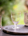 Crystal Bistro Glasses with Spears Design