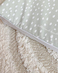 Anti-Roll Wedge Changing Mat - Sage Green Spotty Print
