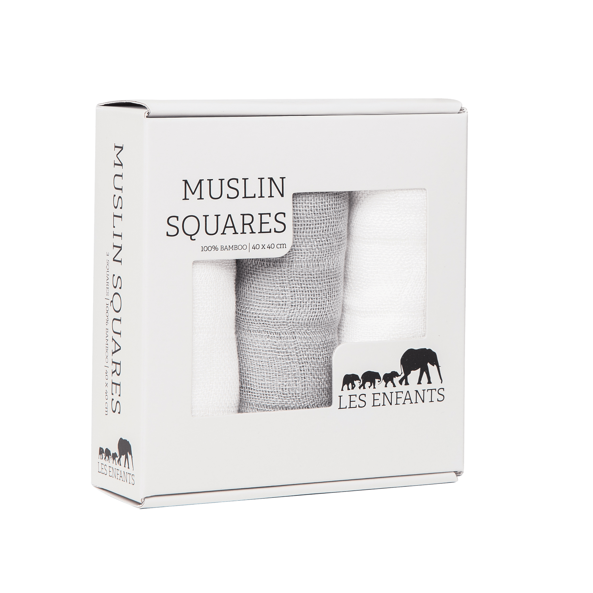 Muslin Collection Grey and White Blankets and Squares Set
