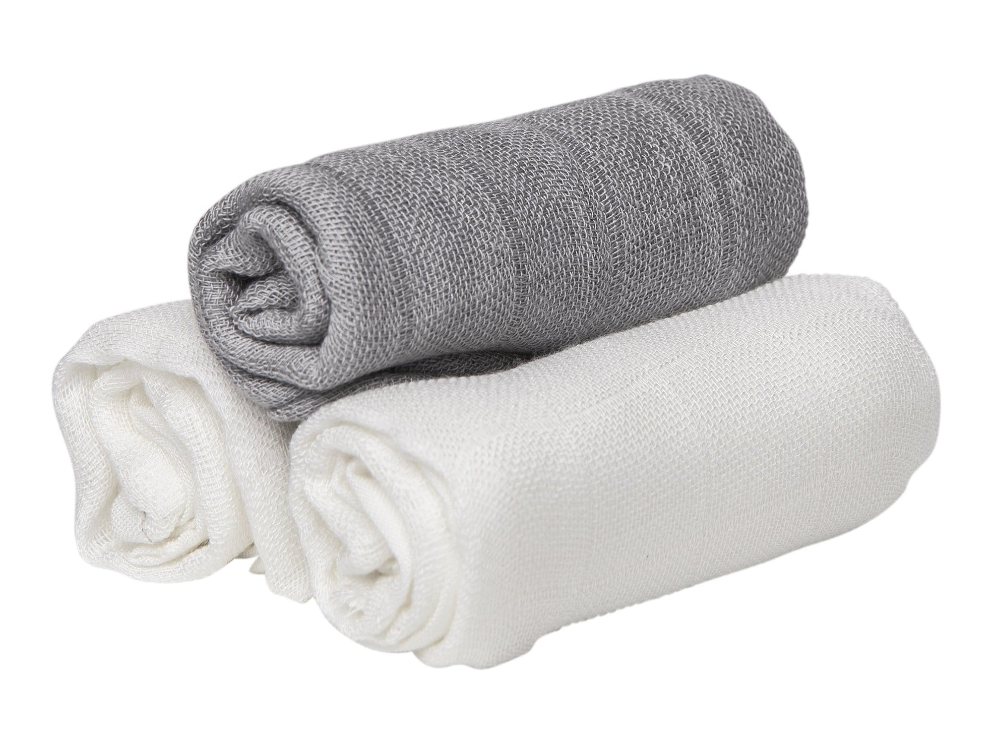 Bamboo Muslin Squares Grey and White