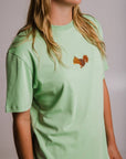 Unisex Light Green Squirrel Cotton T Shirt