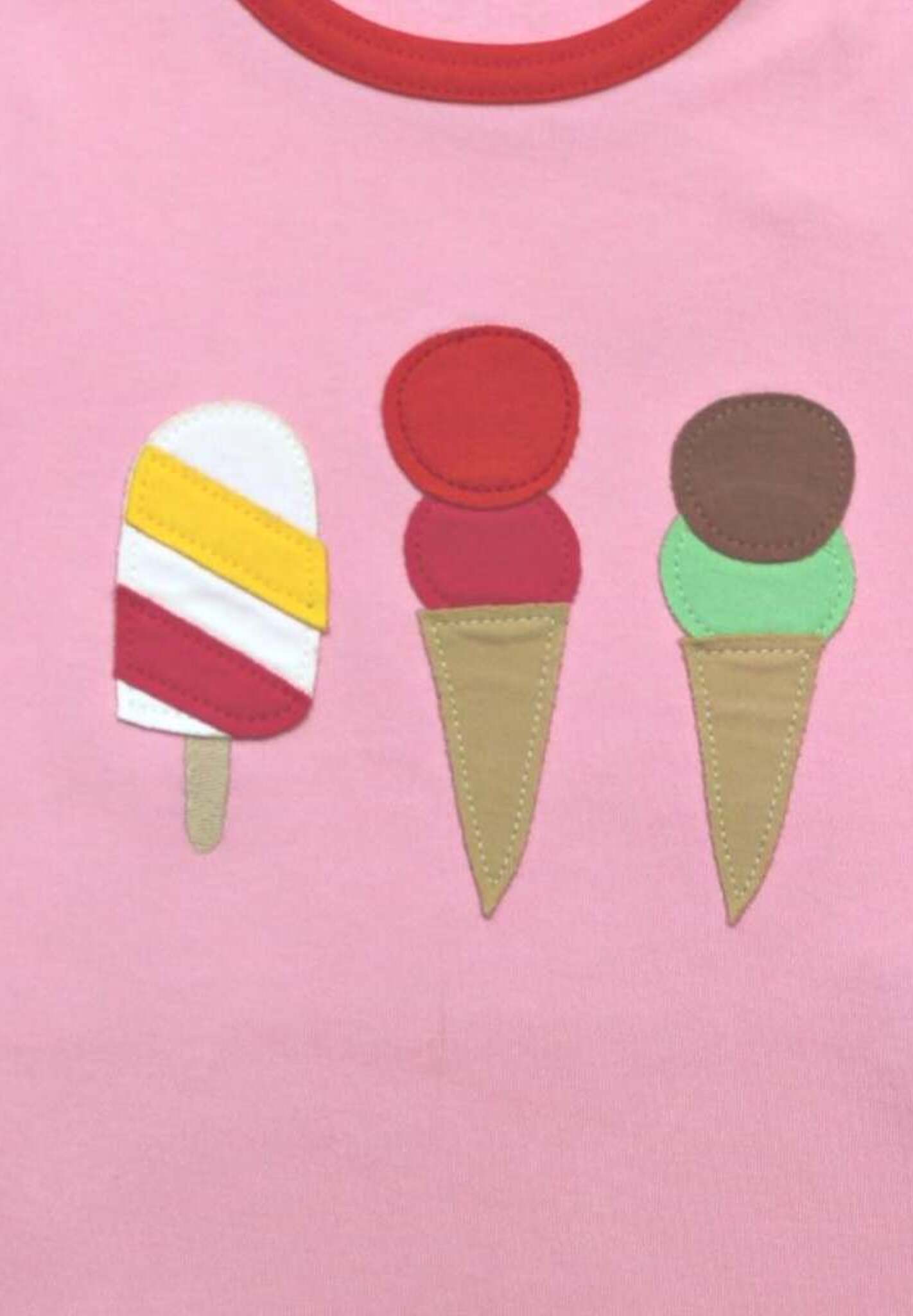 Premium organic cotton kids t-shirt with ice cream applique, soft GOTS certified summer top, stylish baby clothing by Toby Tiger at brixbailey.com