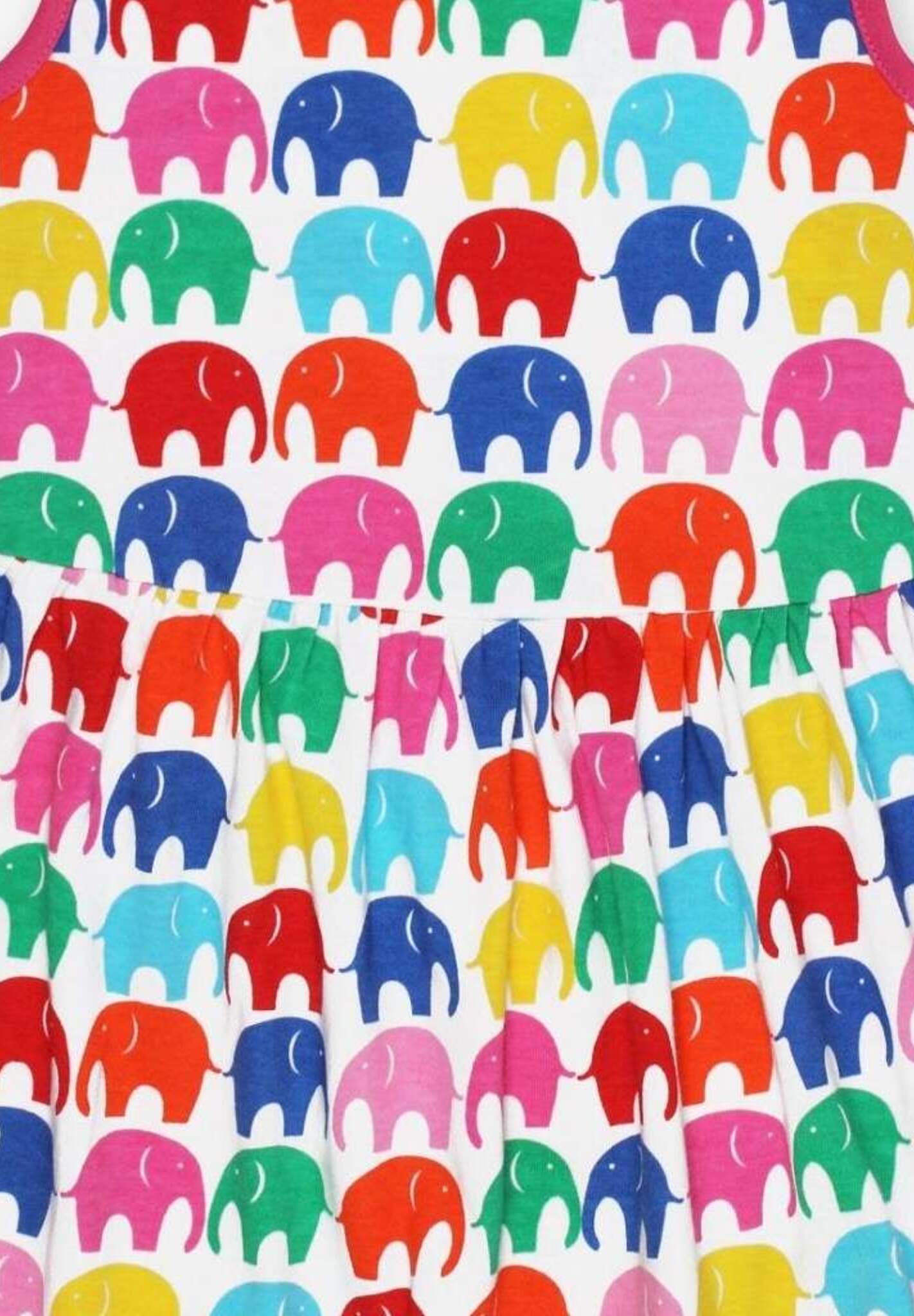 Colorful Elephant Print Summer Dress in Soft Organic Cotton, Eco-Friendly and Stylish Toby Tiger Design by Toby Tiger at brixbailey.com