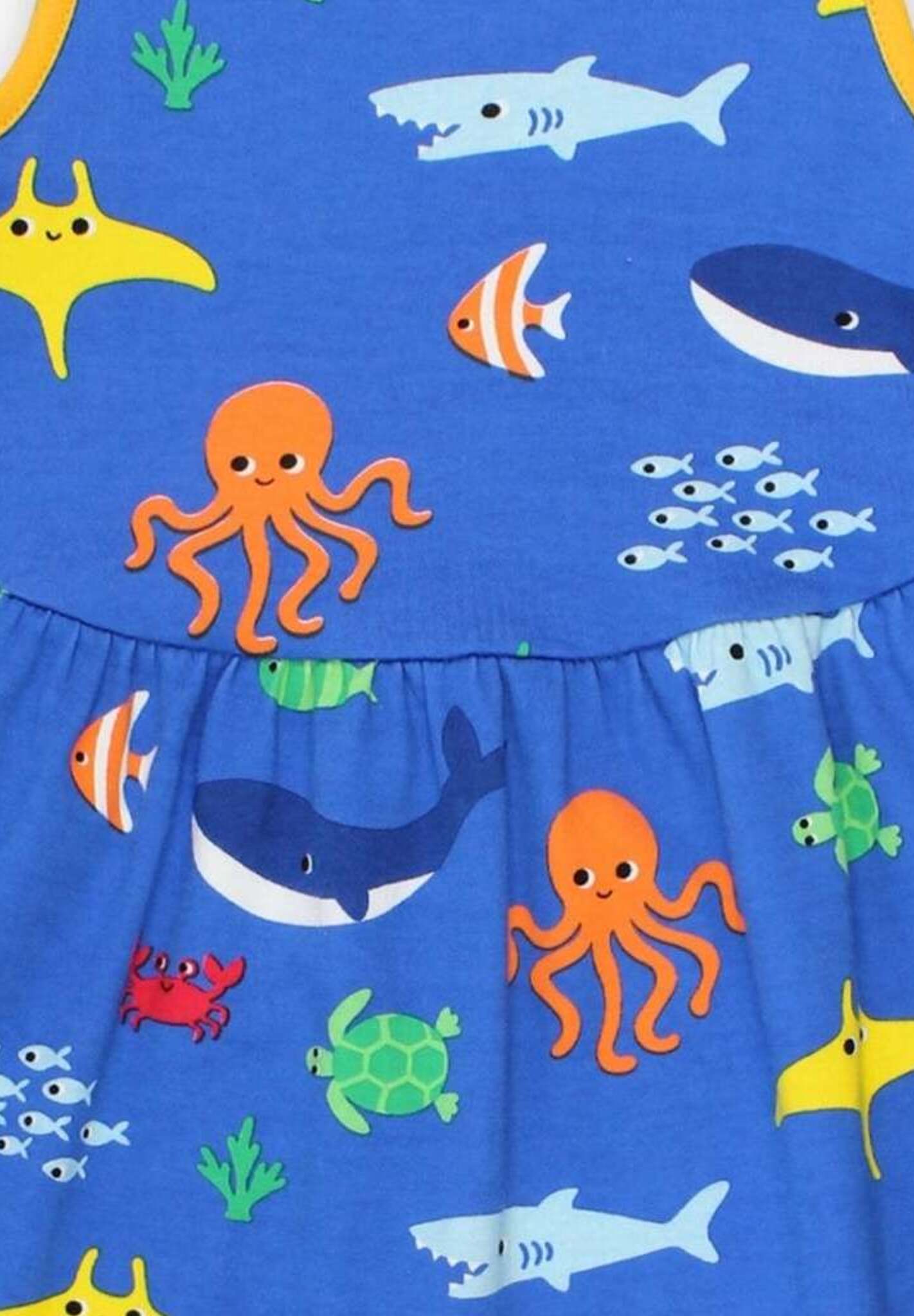 Stylish Summer Dress for Kids with Ocean Theme, Sustainable GOTS Certified Organic Cotton by Toby Tiger by Toby Tiger at brixbailey.com