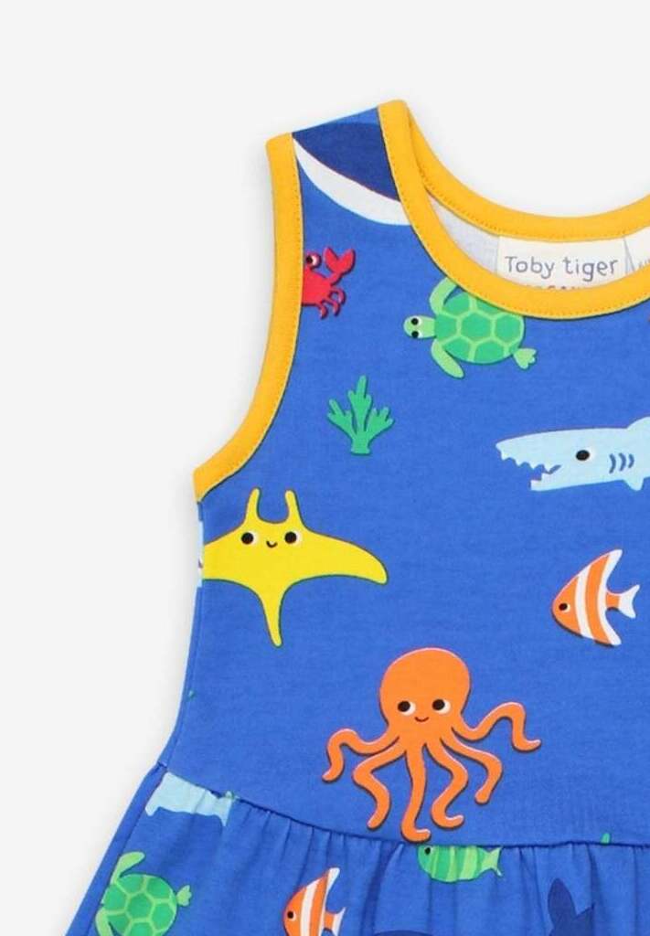 Stylish Summer Dress for Kids with Ocean Theme, 100% GOTS Organic Cotton by Toby Tiger by Toby Tiger at brixbailey.com