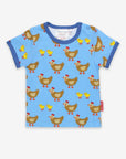 Trendy Toby Tiger Kids Chicken Print T-Shirt with Snap Buttons, Soft Organic Cotton, Eco-Friendly Dyes, Sizes 3-24 Months by Toby Tiger at brixbailey.com