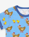 Trendy Wild Chickens Print Organic Cotton Baby T-Shirt with Snap Buttons and Soft GOTS-Certified Fabric by Toby Tiger at brixbailey.com
