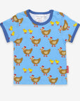 Trendy Toby Tiger Kids Chicken Print T-Shirt with Snap Buttons, Soft Organic Cotton, Eco-Friendly Dyes, Sizes 3-24 Months by Toby Tiger at brixbailey.com