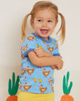 Trendy Toby Tiger Kids Chicken Print T-Shirt with Snap Buttons, Soft Organic Cotton, Eco-Friendly Dyes, Sizes 3-24 Months by Toby Tiger at brixbailey.com