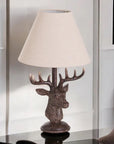 Stag Table Lamp with Linen Shade
