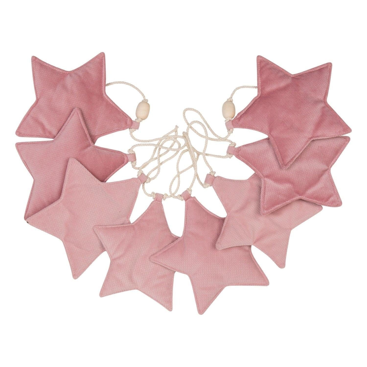 Soft Pink Dust Star Garland for Kids Rooms