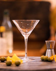 A Pair of Crystal Martini Glasses with Stars Design