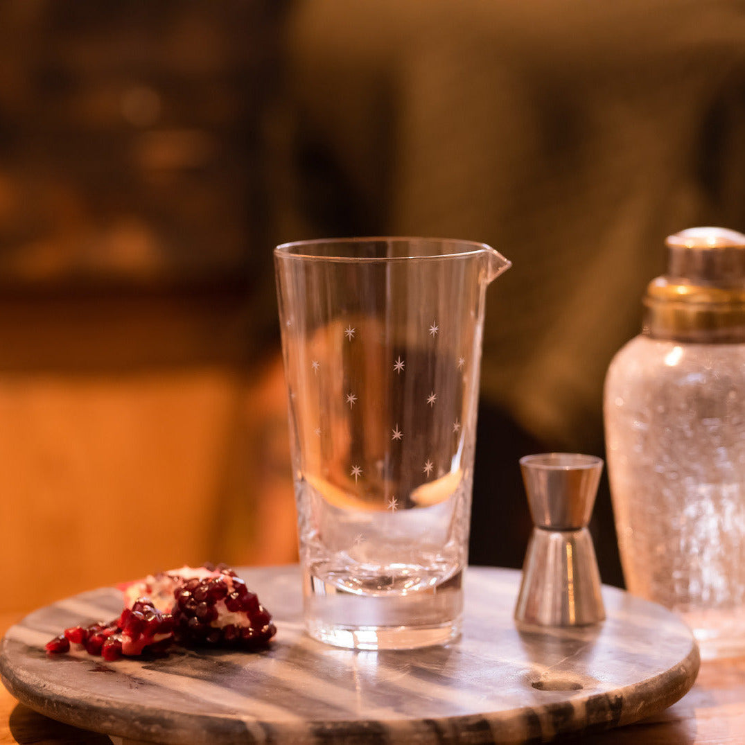 A Mixing Glass with Stars Design