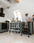 STEP'n'SIT® Convertible 2-in-1 Helper Tower/Table With Support Legs - Grey