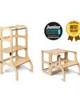 STEP'n'SIT® Convertible 2-in-1 Helper Tower/Table - Natural wood