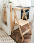 Foldable Helper Tower in Natural Wood