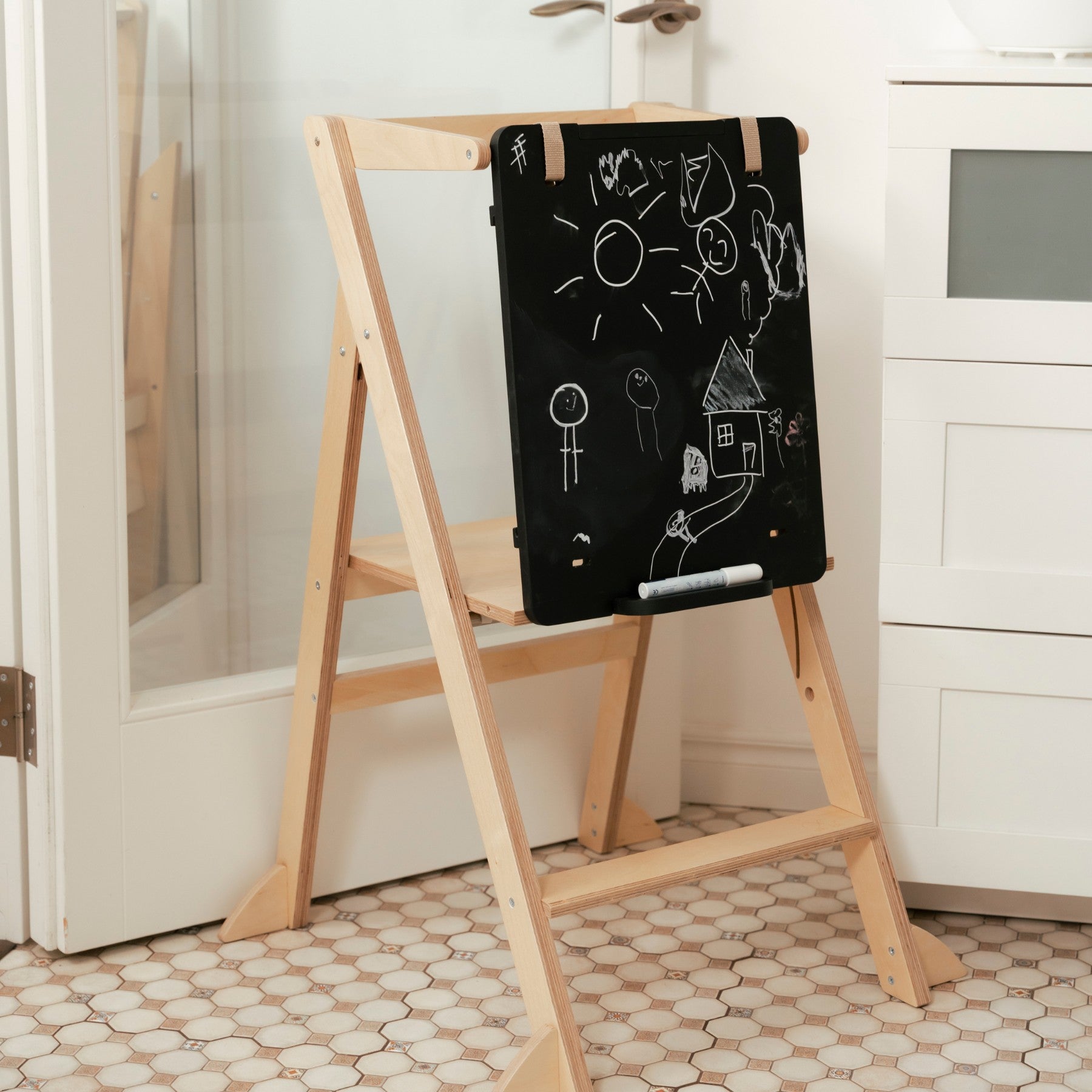 Foldable Toddler Helper Tower White