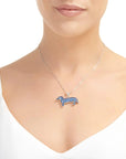 Forget-Me-Not Dachshund Pendant Necklace