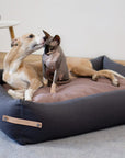 Luxury Dog Bed in Grey and Pink
