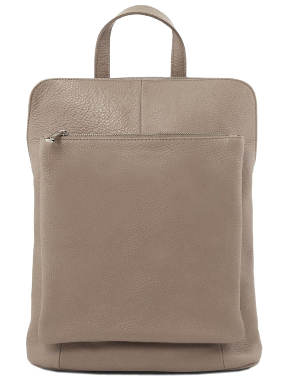 Stone Soft Pebbled Leather Pocket Backpack - Brix + Bailey