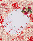 Strawberry Round Scalloped Placemats - Set of 4