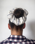 Oversized Striped Silk Scrunchie