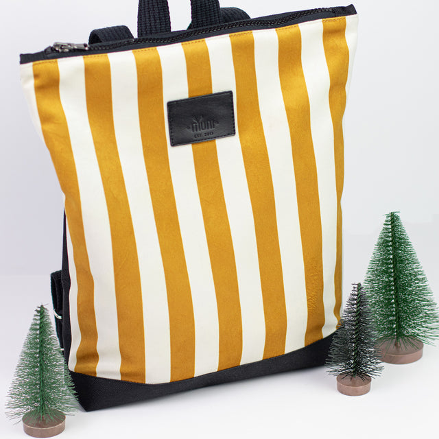 Kids Backpack in Yellow and White Stripes