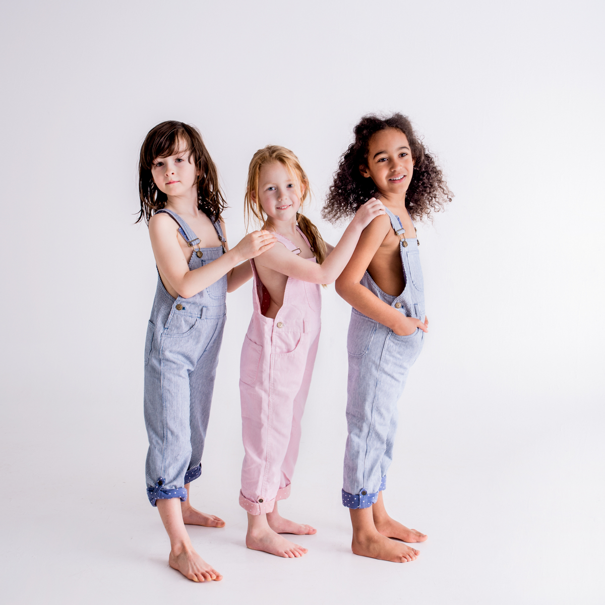 Pink Stripe Dungarees