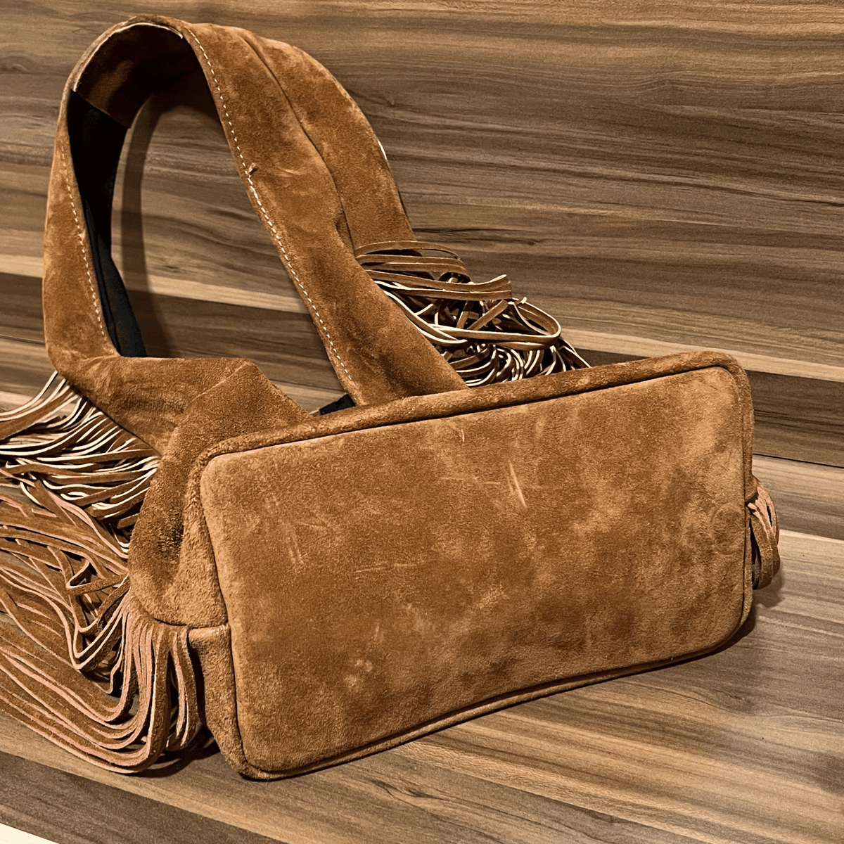 Suede Tote Bag Khaki