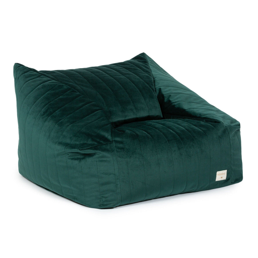 Luxury Chelsea Velvet Armchair for Kids, Premium Eco-Velvet Beanbag Chair, Handcrafted in Barcelona, Jungle Green by Ella James at brixbailey.com