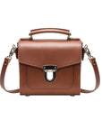 Handmade Leather Sugarcube Handbag - Chestnut