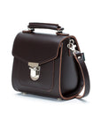 Handmade Leather Sugarcube Handbag - Dark Brown