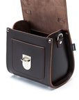 Handmade Leather Sugarcube Handbag - Dark Brown