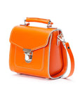 Handmade Leather Sugarcube Handbag - Orange