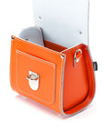 Handmade Leather Sugarcube Handbag - Orange