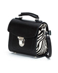 Handmade Leather Sugarcube Handbag - Zebra