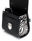 Handmade Leather Sugarcube Handbag - Zebra