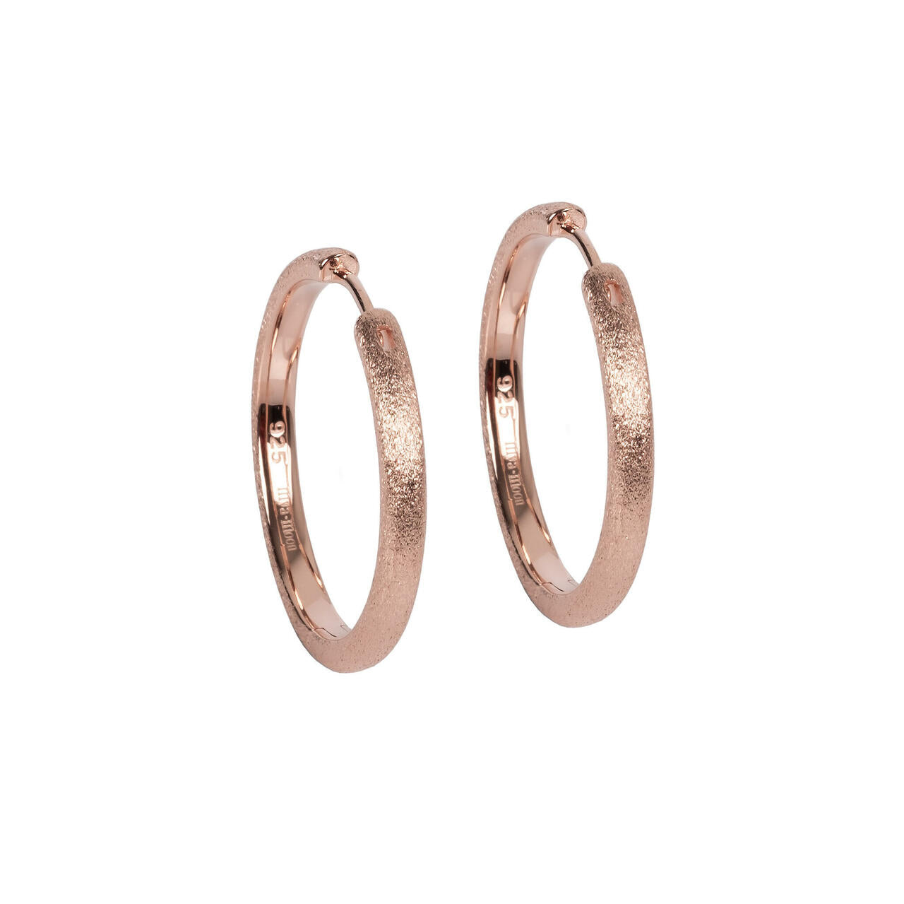 Large Sugar Hoops Earrings in Rose Gold and Silver