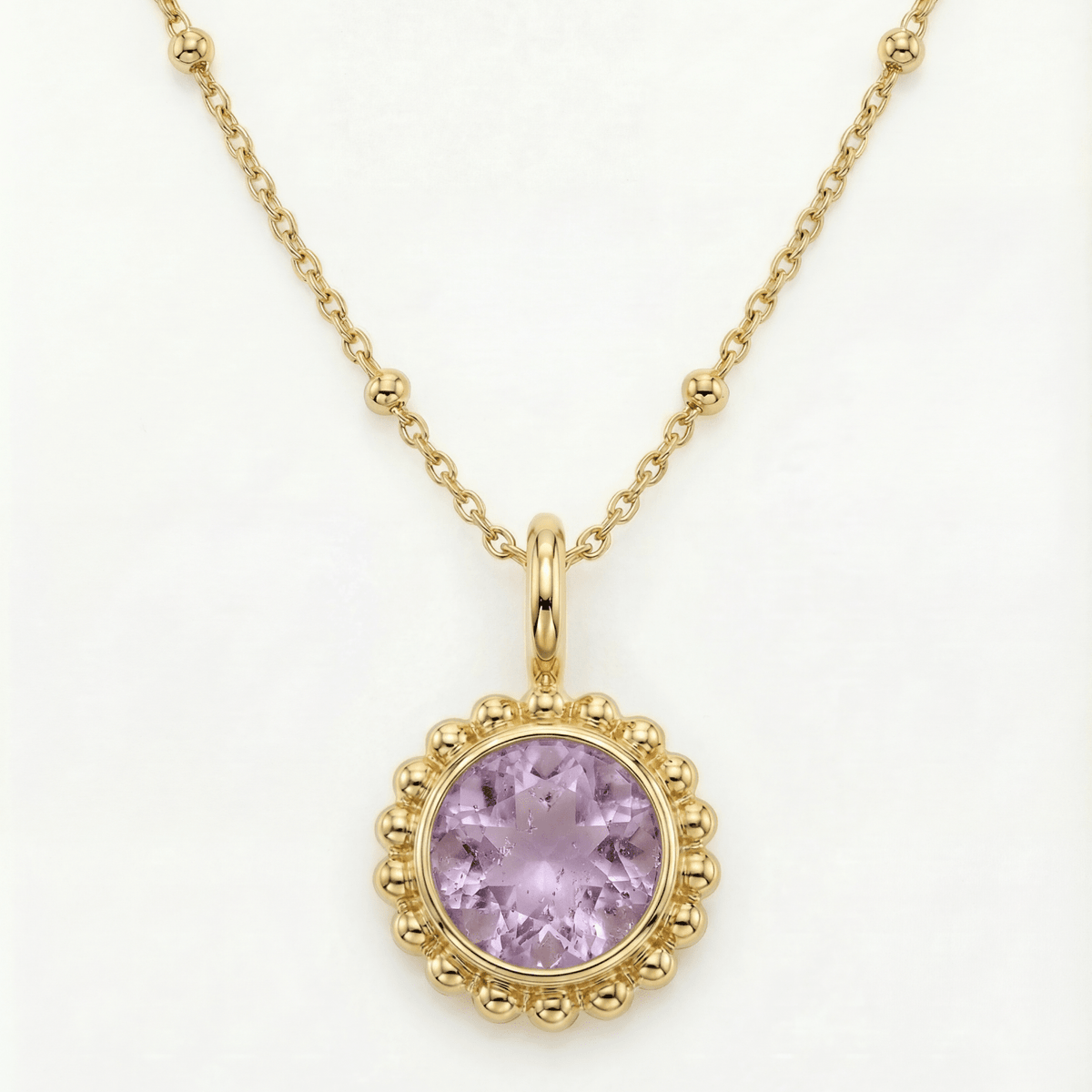 Sunburst Necklace - Amethyst in Gold or Silver