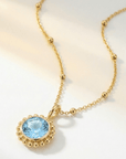 Sunburst Necklace - Sky Blue Topaz in Gold or Silver