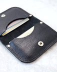 Black Textured Leather Card Wallet
