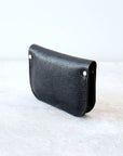 Black Textured Leather Card Wallet