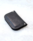 Black Textured Leather Card Wallet