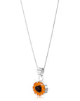 Sunflower Round Pendant Necklace