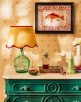 Sweet Red Trim Scalloped Lampshade