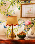 Sweet Red Trim Scalloped Lampshade